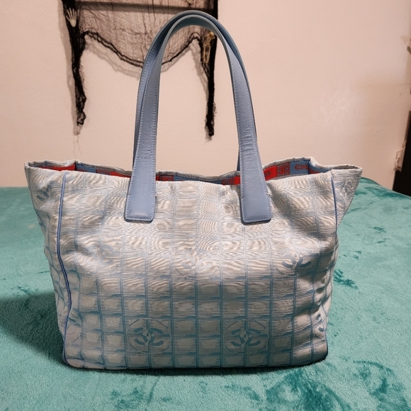 CHANEL Handbags - Authentic Vintage Chanel Blue Tote Bag